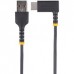 StarTech.com 6ft (2m) USB A to C Charging Cable Right Angle, Heavy Duty Fast Charge USB-C Cable, USB 2.0 A to Type-C, Durable and Rugged Aramid Fiber, 3A, S20/iPad/Pixel - High Quality USB Charging Cord (R2ACR-2M-USB-CABLE) - Cabo USB - USB (M) reto