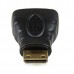 StarTech.com Mini HDMI to HDMI Adapter, 4K High Speed HDMI Adapter, 4K 30Hz Ultra HD High Speed HDMI Adapter, HDMI 1.4, Gold Plated Connectors, UHD Mini HDMI Adapter 4K, Black - Mini HDMI to HDMI Converter - Adaptador HDMI - HDMI fêmea para 19 pin mi