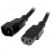 StarTech.com 1m (3ft) Power Extension Cord, C14 to C13, 10A 125V, 18AWG, Black Computer Power Cord Extension, Power Supply Extension Cable, IEC-320-C14 to IEC-320-C13 AC Power Cable - PXT1001M