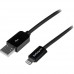 StarTech.com 1m (3ft) Black Apple 8-pin Lightning Connector to USB Cable for iPhone / iPod / iPad - Charge and Sync Cable - 1 meter (USBLT1MB) - Cabo Lightning - Lightning macho para USB macho - 1 m - proteção dupla - preto - para P/N: ST7C51224, ST7