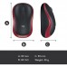 Rato Logitech M185, Vermelho, Sem fios, Óptico, 1000 DPI, 3 Botões