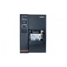 Brother TJ-4422TN - Impressora industrial de etiquetas de transferência térmica e tecnologia térmica direta com uma resolução de 203 ppp e rebobinador interno. Placa de rede, série, duplo host USB  e design robusto, para elevados volumes de impressão