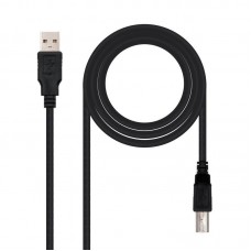 Cabo Impressora Nanocable, USB 2.0, Macho-Macho, 3m, Preto