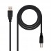 Cabo Impressora Nanocable, USB 2.0, Macho-Macho, 3m, Preto