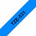 Brother Fita laminada. Texto preto sobre fundo azul. Largura: 12mm. Comprimento: 8m