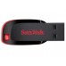 Unidade Flash USB Sandisk Cruzer Blade 64GB, USB 2.0, Preto/Vermelho