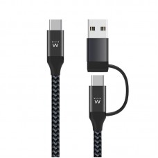 Ewent Cabo Usb-C para Usb-C c/ Adapt Usb 60w Quickcharge 1mt Ewent Cabo Usb-C para Usb-C c/ Adapt Usb 60w Quickcharge 1mt