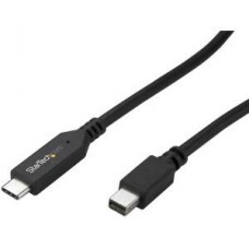 StarTech.com 1m / 3.3ft USB-C to Mini DisplayPort Cable - 4K 60Hz - Black - USB 3.1 Type C to mDP Adapter (CDP2MDPMM1MB) - Cabo DisplayPort - 24 pin USB-C (M) para Mini DisplayPort (M) - USB 3.1 / Thunderbolt 3 / DisplayPort 1.2 - 1 m - suporte 4K60H