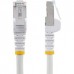 StarTech.com 50cm CAT6a Ethernet Cable - White - Low Smoke Zero Halogen (LSZH) - 10GbE 500MHz 100W PoE++ Snagless RJ-45 w/Strain Reliefs S/FTP Network Patch Cord - Cabo patch - RJ-45 (M) para RJ-45 (M) - 50 cm - S/FTP - CAT 6a - IEEE 802.3bt - sem nó