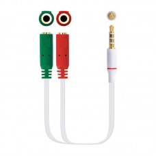 Adaptador de Áudio Nanocable 10.24.1201 - Jack 3.5mm Macho para 2x Jack 3.5mm Fêmea