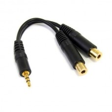 StarTech.com 6 in. 3.5mm Audio Splitter Cable - Stereo Splitter Cable - Gold Terminals - 3.5mm Male to 2x 3.5mm Female - Headphone Splitter (MUY1MFF) - Divisor de áudio - mini-phone stereo 3.5 mm macho para mini-phone stereo 3.5 mm fêmea - 15.2 cm -