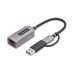 Usb 3.0 Type-C To 2.5 Gigabit Cabl Ethernet Adapter W/Usb-A Convert