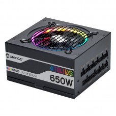 UNYKAch Fonte de Alimentação Gaming Atilius RGB 650W-BLACK -92% Eficiencia 140mm Full Modular