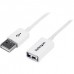 StarTech.com 3m White USB 2.0 Extension Cable Cord - A to A - USB Male to Female Cable - 1x USB A (M), 1x USB A (F) - White, 3 meter (USBEXTPAA3MW) - Cabo de extensão USB - USB (F) para USB (M) - USB 2.0 - 3 m - moldado - branco - para P/N: MSDREADU2