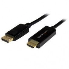 StarTech.com 6.5 ft / 2m DisplayPort to HDMI converter cable - 4K (DP2HDMM2MB) - Cabo adaptador - DisplayPort macho para HDMI macho - 2 m - preto - suporte de 4K - para P/N: DK30CH2DEP, DK30CH2DEPUE, DK30CH2DPPD, DK30CH2DPPDU, DK30CHDDPPD, DK30CHDPPD