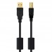 Cabo Nanocable USB 2.0 para Impressora com Ferrita, 5m, Macho/Macho, Preto