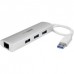 StarTech.com 3-Port USB 3.0 Hub with Gigabit Ethernet - Up to 5Gbps - Portable USB Port Expander with Built-in Cable (ST3300G3UA) - Hub - 3 x SuperSpeed USB 3.0 + 1 x 10/100/1000