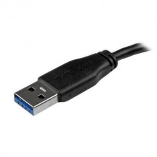 StarTech.com Cabo Micro USB 3.0 Slim - M/M - Micro USB de ângulo para a direita - 0,5 m - Cabo USB - Micro USB Tipo B (M) para USB Tipo A (M) - USB 3.0 - 50 cm - moldado - preto - para P/N: S2510BU33PW, S251BMU3FP, S251BRU33, SLSODDU33B, SM2NGFFMBU33