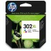 HP 302XL - 8 ml - Alto Rendimento - cor (ciano, magenta, amarelo) - original - tinteiro - para Deskjet 1110, 21XX, 36XX, ENVY 45XX, Officejet 38XX, 46XX, 52XX