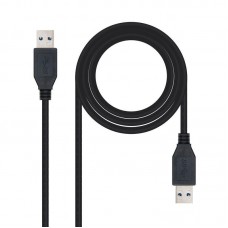 Cabo USB Nanocable 10.01.1001-BK, USB-A 3.0 (3.1 Gen 1) Macho para Macho, 1m, Preto Cabo USB Nanocable 10.01.1001-BK, USB-A 3.0 (3.1 Gen 1) Macho para Macho, 1m, Preto