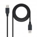 Cabo USB Nanocable 10.01.1001-BK, USB-A 3.0 (3.1 Gen 1) Macho para Macho, 1m, Preto Cabo USB Nanocable 10.01.1001-BK, USB-A 3.0 (3.1 Gen 1) Macho para Macho, 1m, Preto