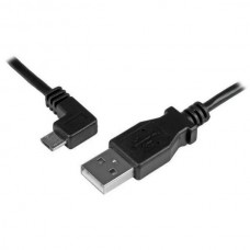 StarTech.com 2m 6 ft Micro-USB Charge-and-Sync Cable - Left-Angle Micro-USB - M/M - USB to Micro USB Charging Cable - 24 AWG (USBAUB2MLA) - Cabo USB - Micro USB Tipo B (M) para USB (M) - USB 2.0 - 2 m - conector angular esquerdo, moldado - preto - pa
