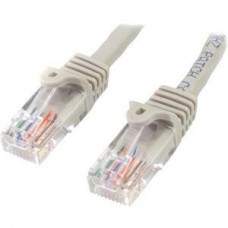 StarTech.com 0.5m Gray Cat5e / Cat 5 Snagless Ethernet Patch Cable 0.5 m - Cabo patch - RJ-45 (M) para RJ-45 (M) - 50 cm - PTNB - CAT 5e - entrançado, sem nós - cinza StarTech.com 0.5m Gray Cat5e / Cat 5 Snagless Ethernet Patch Cable 0.5 m - Cabo patch - RJ-45 (M) para RJ-45 (M) - 50 cm - PTNB - CAT 5e - entrançado, sem nós - cinza