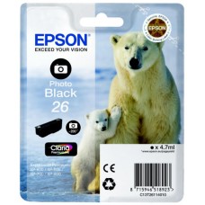 Epson Tinteiro Preto Foto Série 26 Urso Polar Tinta Claria Premium (c/alarme RF+AM) Epson Tinteiro Preto Foto Série 26 Urso Polar Tinta Claria Premium (c/alarme RF+AM)