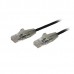 2m Slim Cat6 Cable - Black  Cabl Snagless - 28 Awg Copper Wire