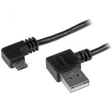 Cabo StarTech USB 2.0 Micro-USB, 2m, Angulado, Preto