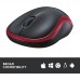 Rato Logitech M185, Vermelho, Sem fios, Óptico, 1000 DPI, 3 Botões
