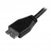 StarTech.com Cabo Micro USB 3.0 Slim - M/M - Micro USB de ângulo para a direita - 0,5 m - Cabo USB - Micro USB Tipo B (M) para USB Tipo A (M) - USB 3.0 - 50 cm - moldado - preto - para P/N: S2510BU33PW, S251BMU3FP, S251BRU33, SLSODDU33B, SM2NGFFMBU33