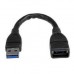 StarTech.com 6in Short USB 3.0 Extension Adapter Cable (USB-A Male to USB-A Female) - USB 3.1 Gen 1 (5Gbps) Port Saver Cable - Black (USB3EXT6INBK) - Cabo de extensão USB - USB Tipo A (F) para USB Tipo A (M) - USB 3.0 - 15.2 cm - moldado - preto - pa