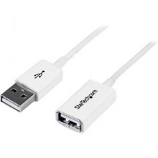 StarTech.com 3m White USB 2.0 Extension Cable Cord - A to A - USB Male to Female Cable - 1x USB A (M), 1x USB A (F) - White, 3 meter (USBEXTPAA3MW) - Cabo de extensão USB - USB (F) para USB (M) - USB 2.0 - 3 m - moldado - branco - para P/N: MSDREADU2