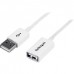 StarTech.com 3m White USB 2.0 Extension Cable Cord - A to A - USB Male to Female Cable - 1x USB A (M), 1x USB A (F) - White, 3 meter (USBEXTPAA3MW) - Cabo de extensão USB - USB (F) para USB (M) - USB 2.0 - 3 m - moldado - branco - para P/N: MSDREADU2